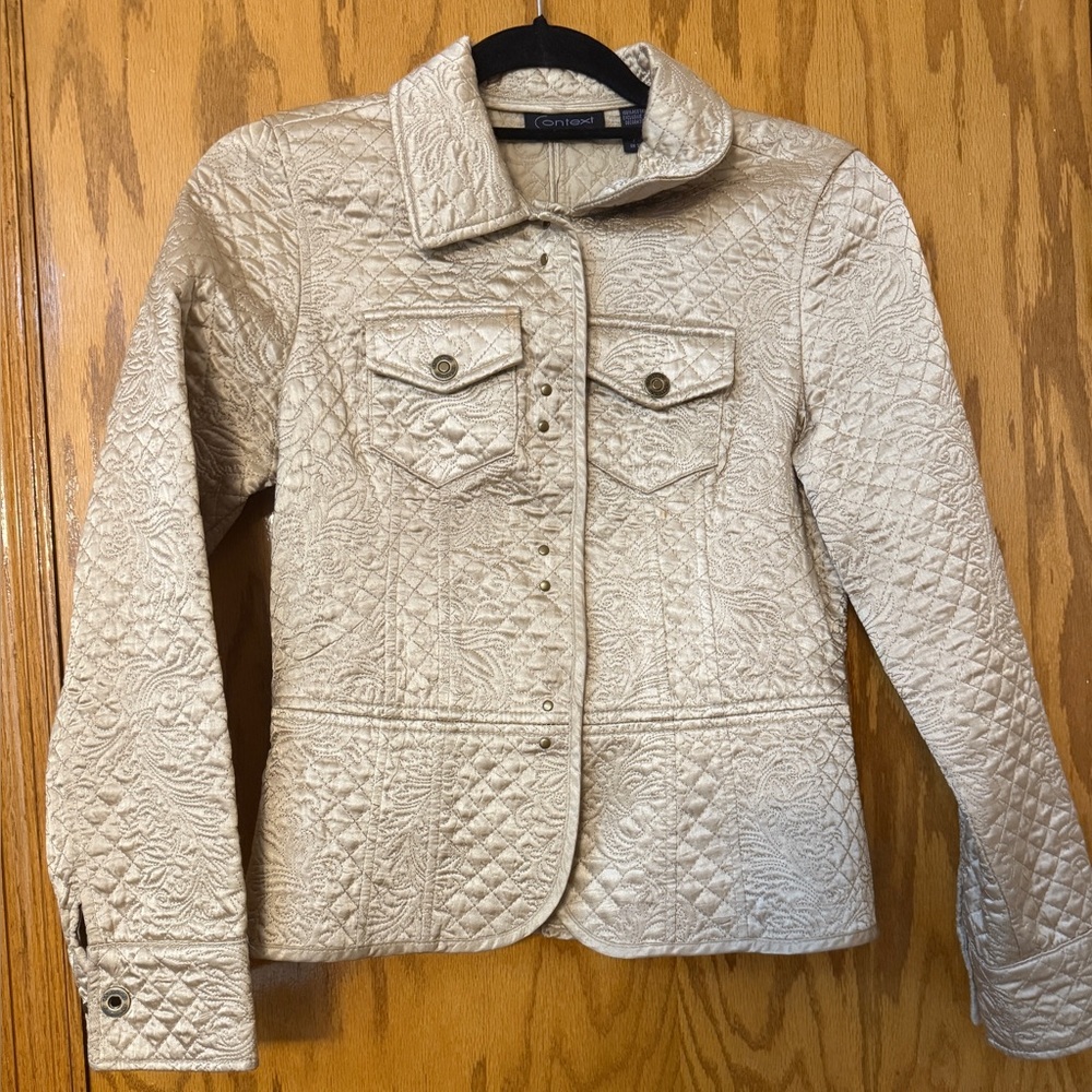 Context Textured Beige Puffer Jacket - image 1